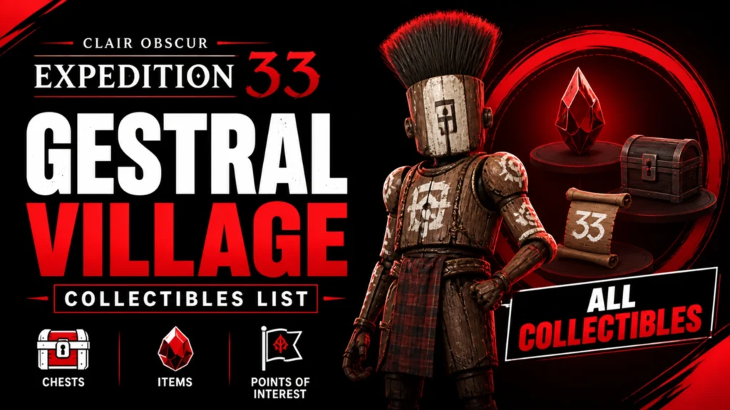 Clair Obscur Expedition 33 Gestral Village all collectibles chests items points of interest
