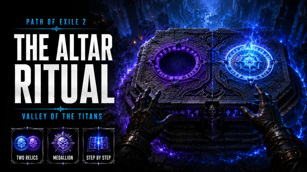 Ancient Vows Path of Exile 2 altar Valley of Titans medallion relic placement