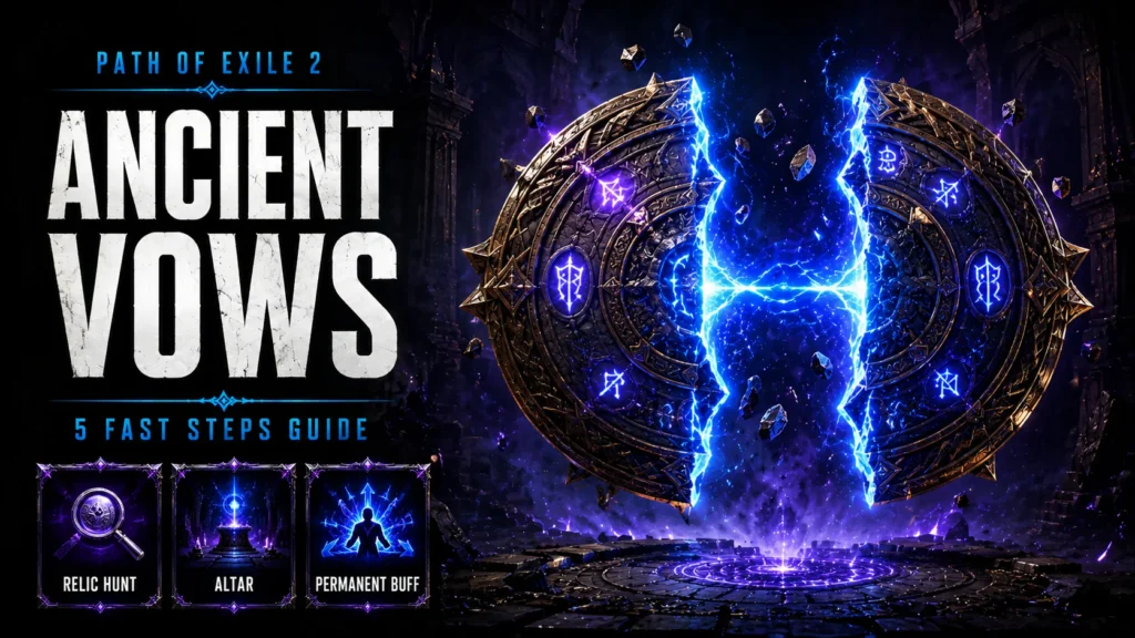 Ancient Vows Path of Exile 2 quest guide relic locations altar buff choice