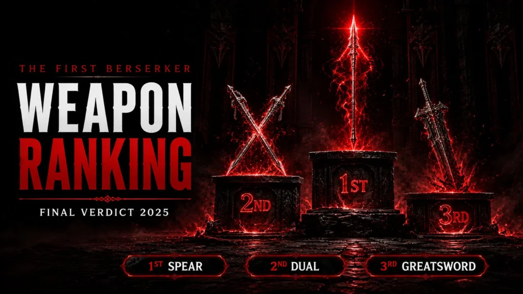Best Weapon in the First Berserker Khazan ranking Spear first Dual Wield second Greatsword third