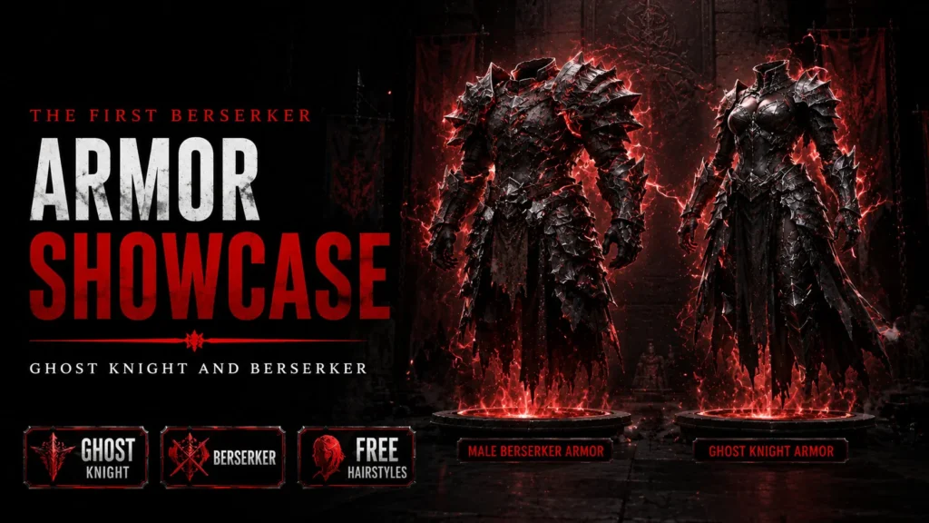 First Berserker Khazan Female Character armor Ghost Knight Berserker design appearance