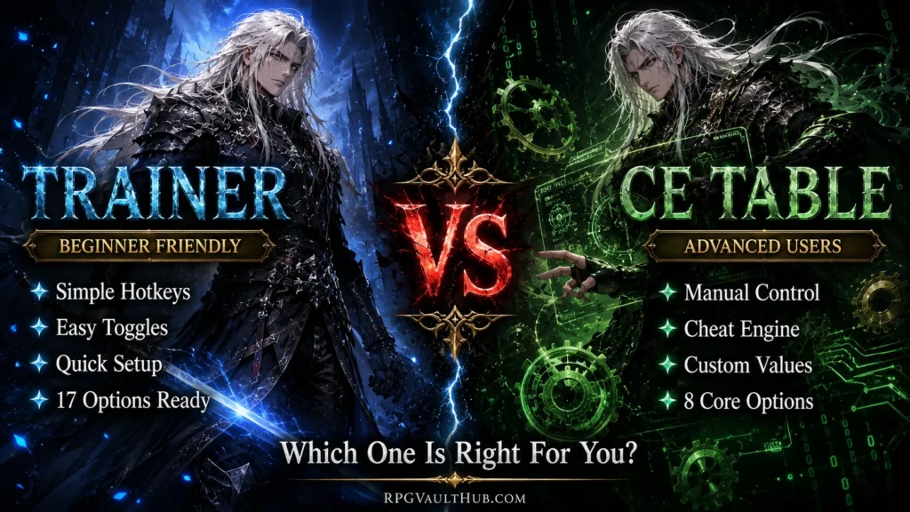 First Berserker Khazan Trainer vs CE Table comparison which one to choose