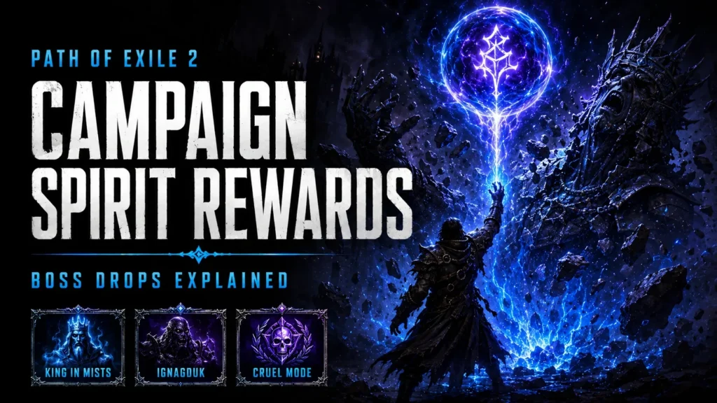 Path of Exile 2 how to get more Spirit campaign boss rewards King in Mists