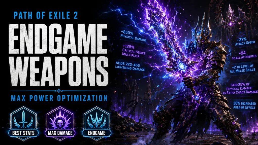 Path of Exile 2 weapons endgame optimization best stats max damage build